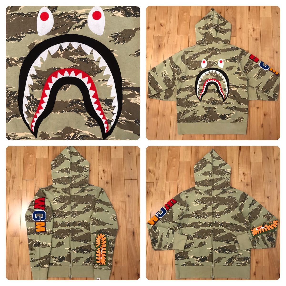 Bape BAPE EMBROIDERY Shark full zip hoodie desert camo Size US M / EU 48-50 / 2 - 1 Thumbnail