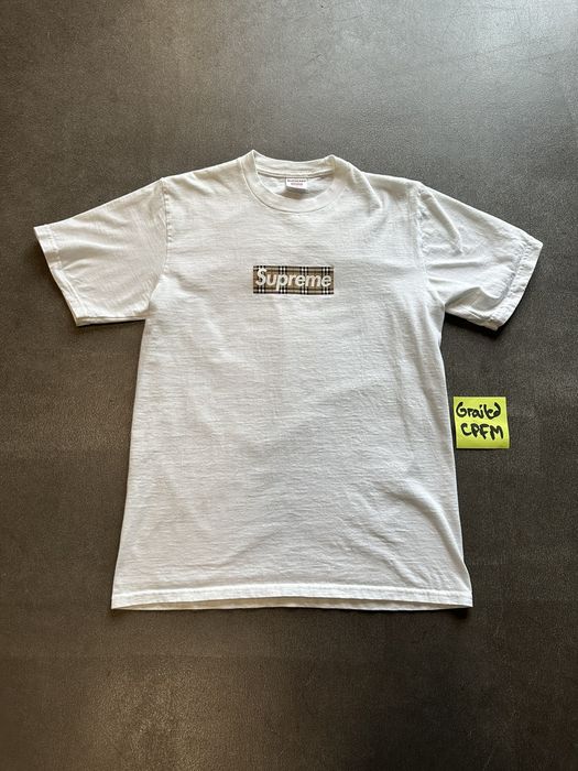Supreme Supreme Burberry Box Logo T Shirt White S | Grailed