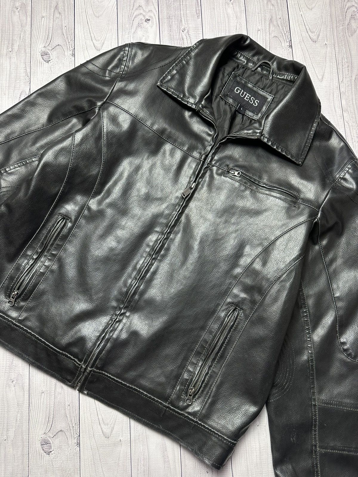 Guess × Vintage Vintage Guess leather jacket size L rare Size US L / EU 52-54 / 3 - 2 Thumbnail