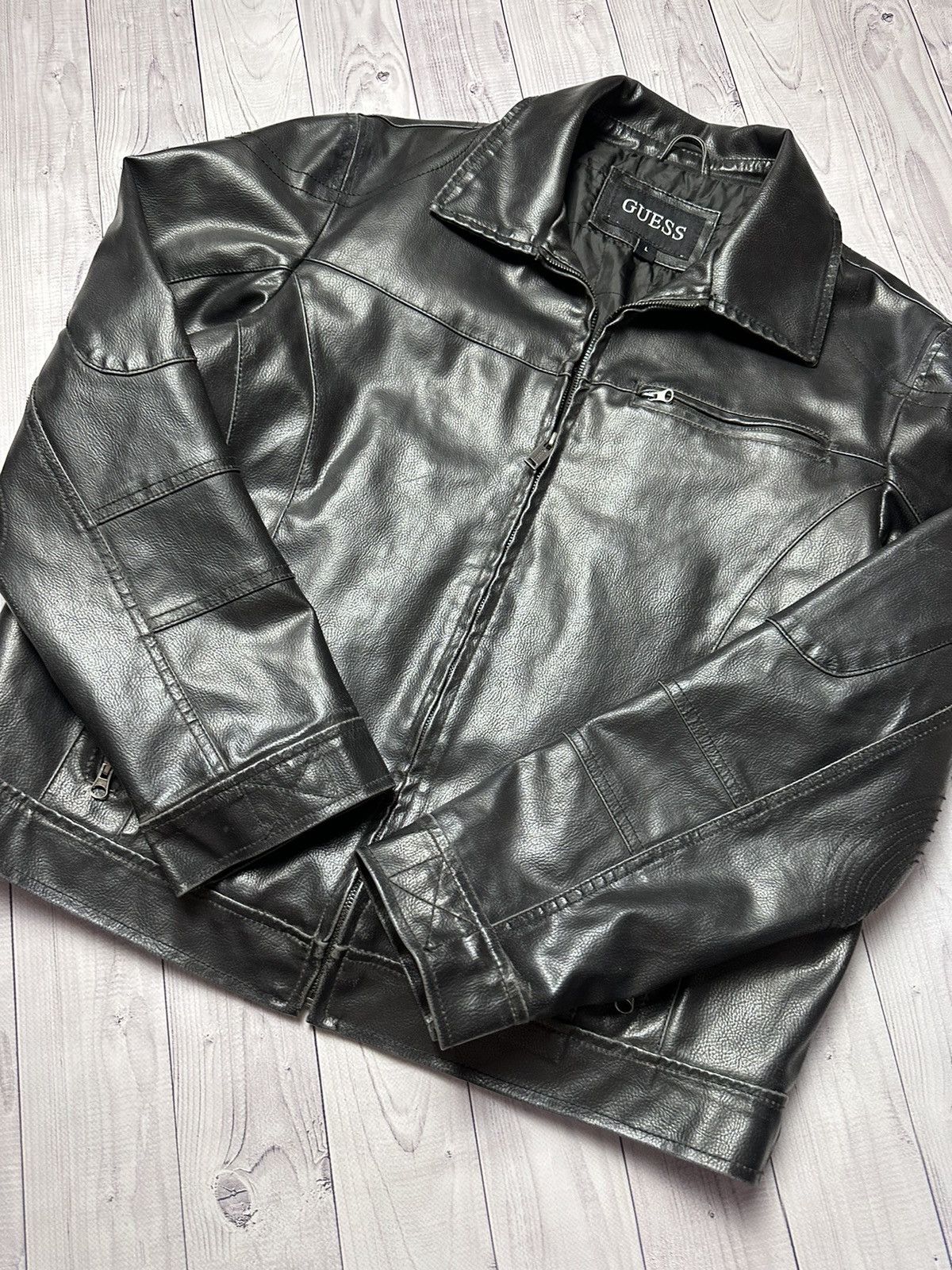 Guess × Vintage Vintage Guess leather jacket size L rare Size US L / EU 52-54 / 3 - 4 Thumbnail