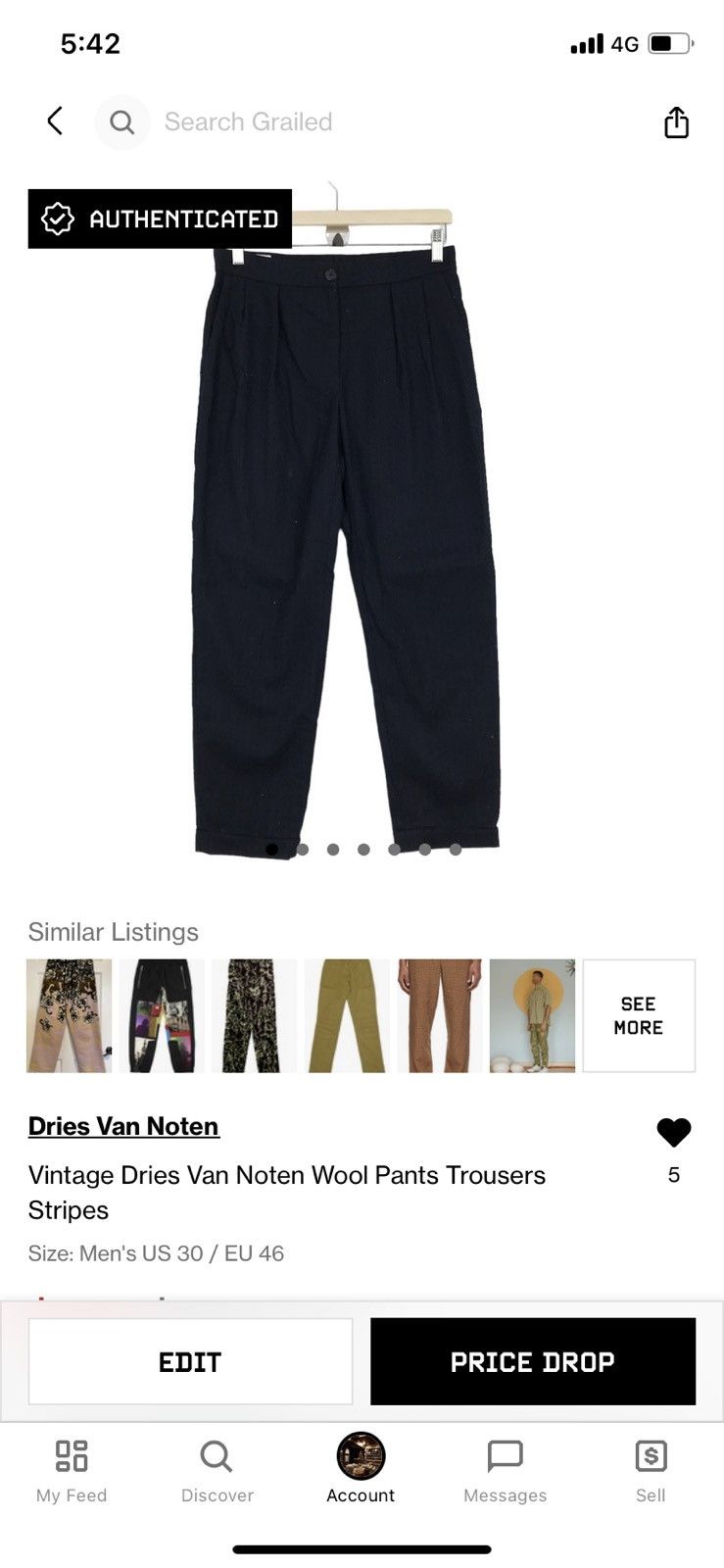 Dries Van Noten Vintage Dries Van Noten Wool Pants Trousers Stripes Size US 30 / EU 46 - 8 Thumbnail