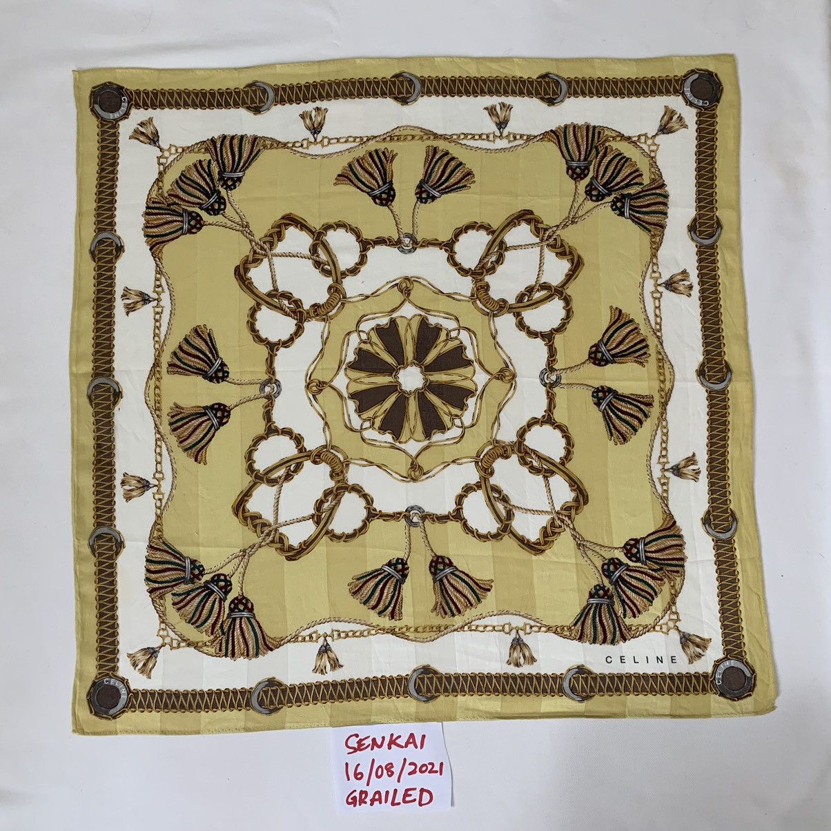 Celine Celine Bandana Handkerchief Bandana Pocketsquare Turban Size ONE SIZE - 8 Thumbnail