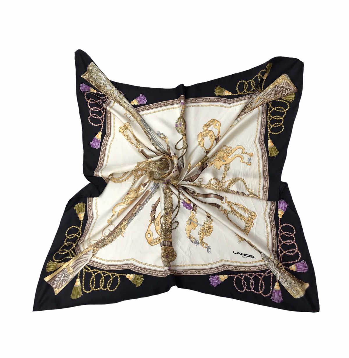 Lancel Vintage Lancel Paris Weapons Motif Silk Scarf Size ONE SIZE - 1 Thumbnail