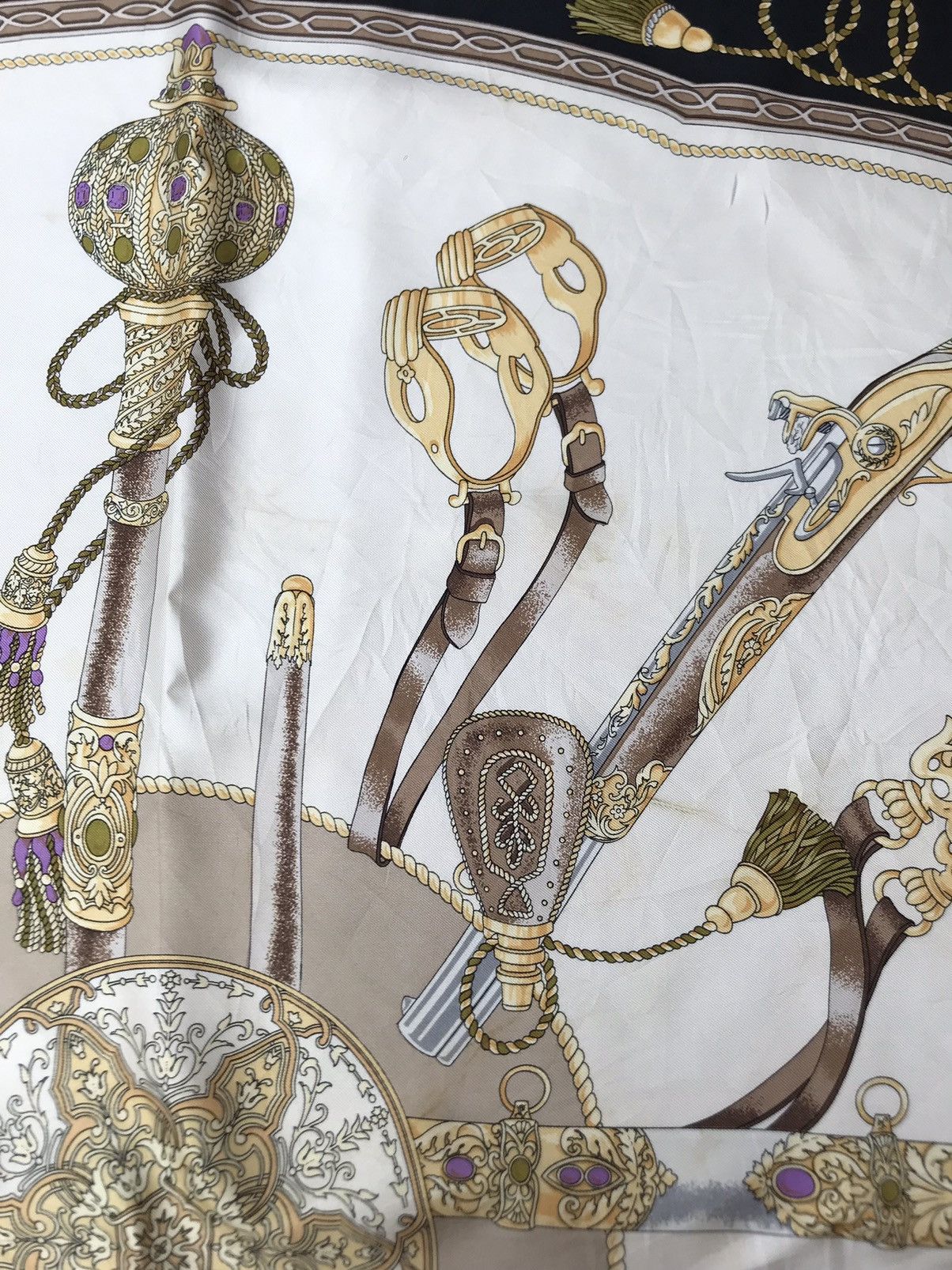 Lancel Vintage Lancel Paris Weapons Motif Silk Scarf Size ONE SIZE - 5 Thumbnail