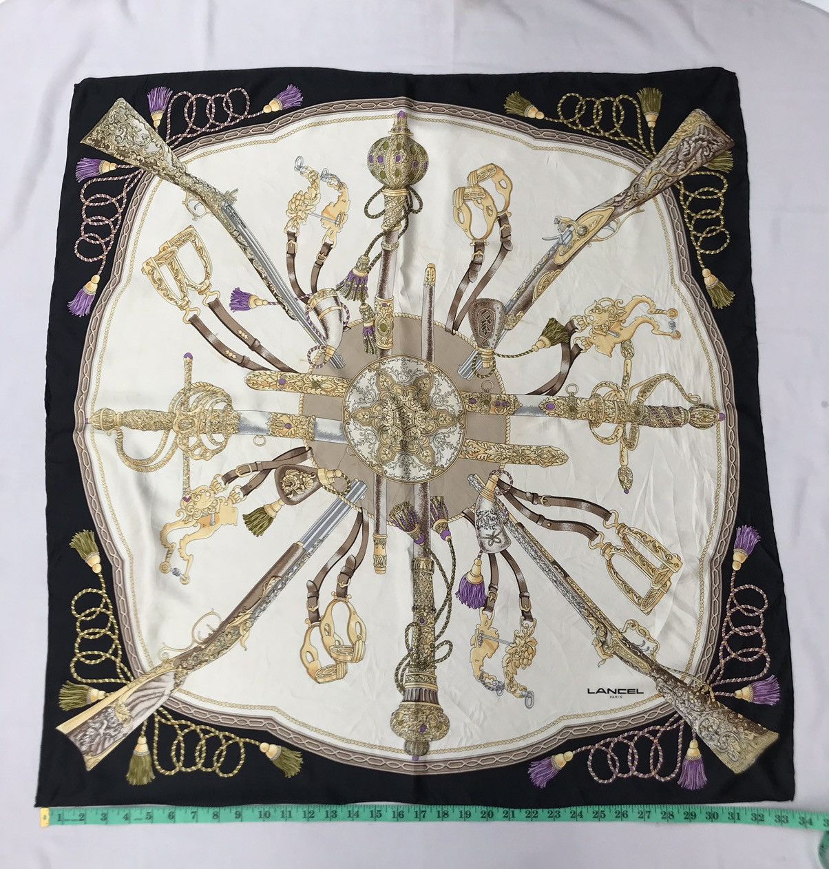 Lancel Vintage Lancel Paris Weapons Motif Silk Scarf Size ONE SIZE - 2 Thumbnail