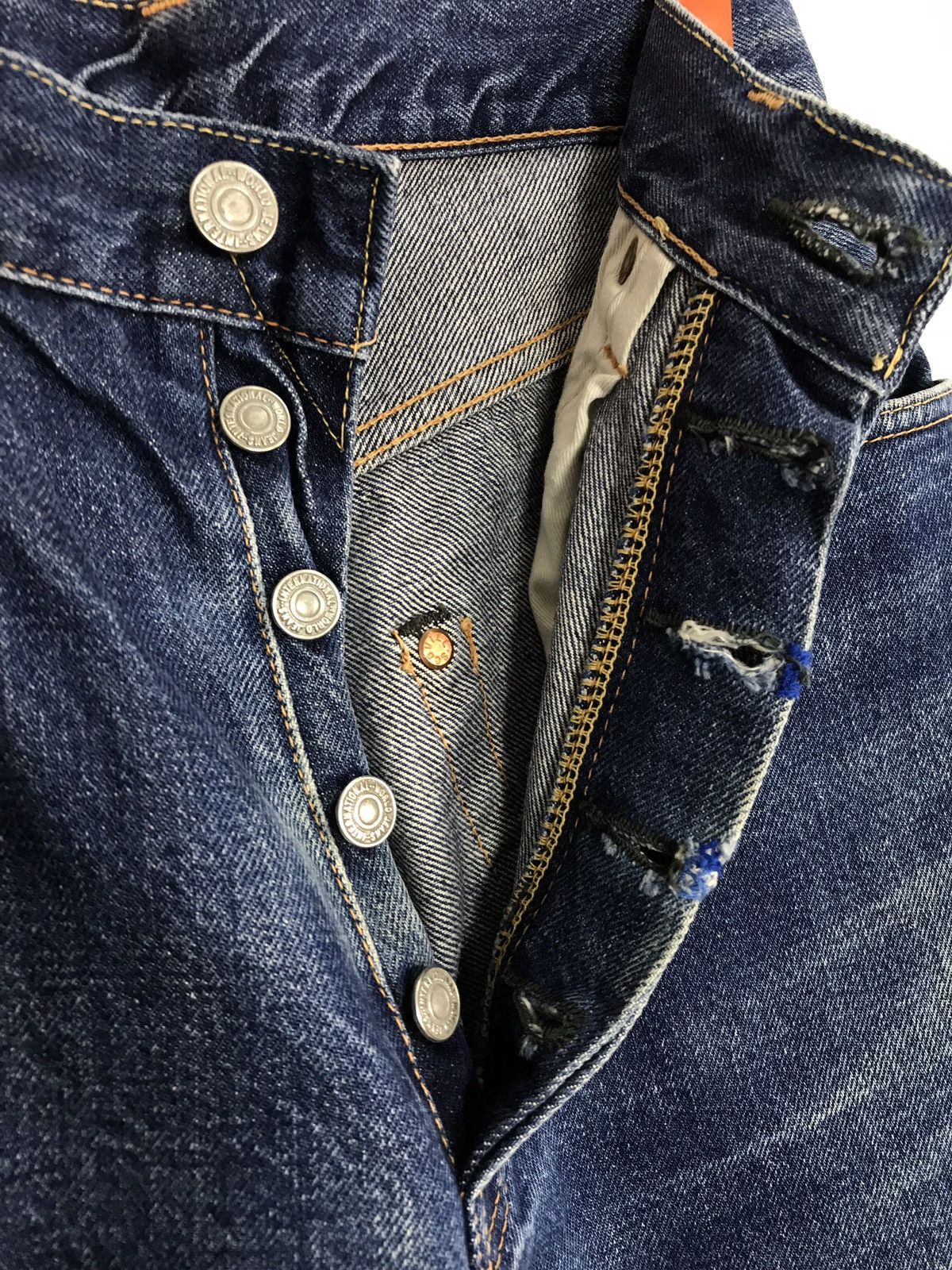FOB Factory × Japanese Brand × Vintage Vintage F.O.B Factory Selvedge Distressed Denim Jeans Size US 28 / EU 44 - 10 Thumbnail