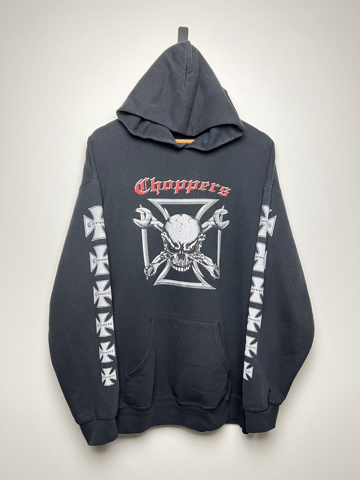 Vintage choppers hoodie maltese cross chrome hearts | Grailed