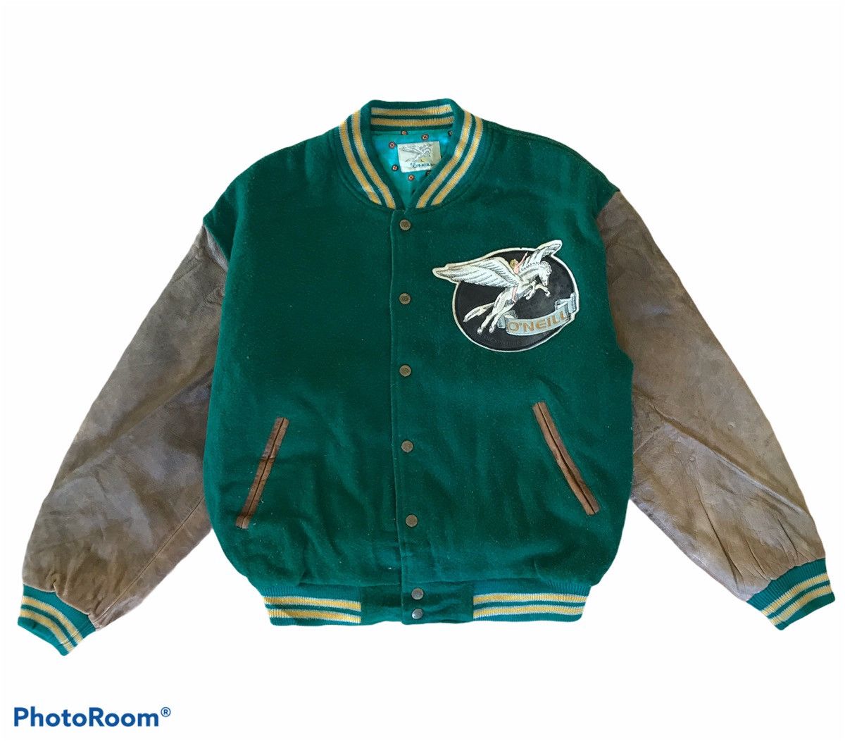 O'Neill 🔥RARE VINTAGE O'NIELL WITH FRIENDSHIP VARSITY BOMBER JACKE Size US L / EU 52-54 / 3 - 4 Thumbnail
