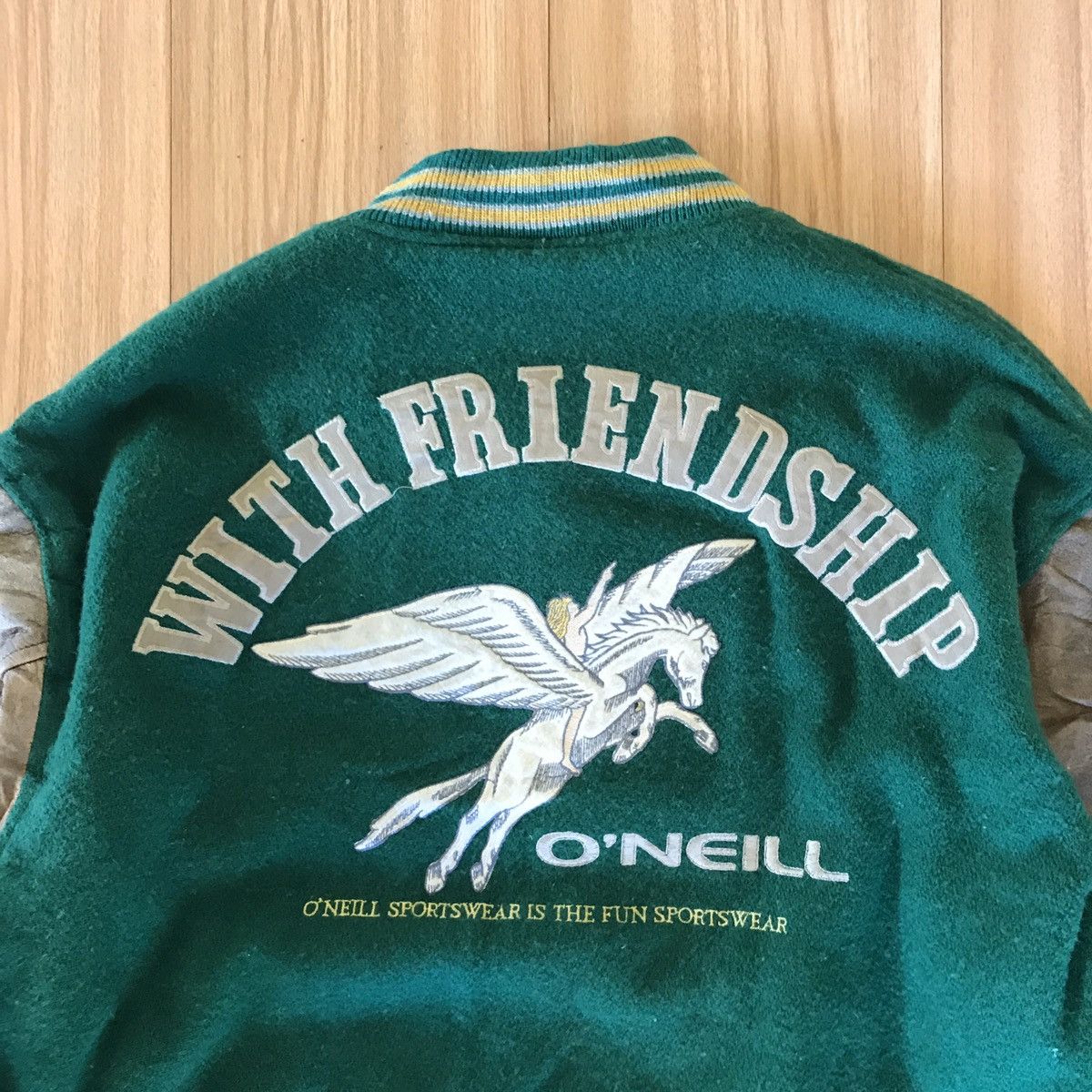 O'Neill 🔥RARE VINTAGE O'NIELL WITH FRIENDSHIP VARSITY BOMBER JACKE Size US L / EU 52-54 / 3 - 6 Thumbnail