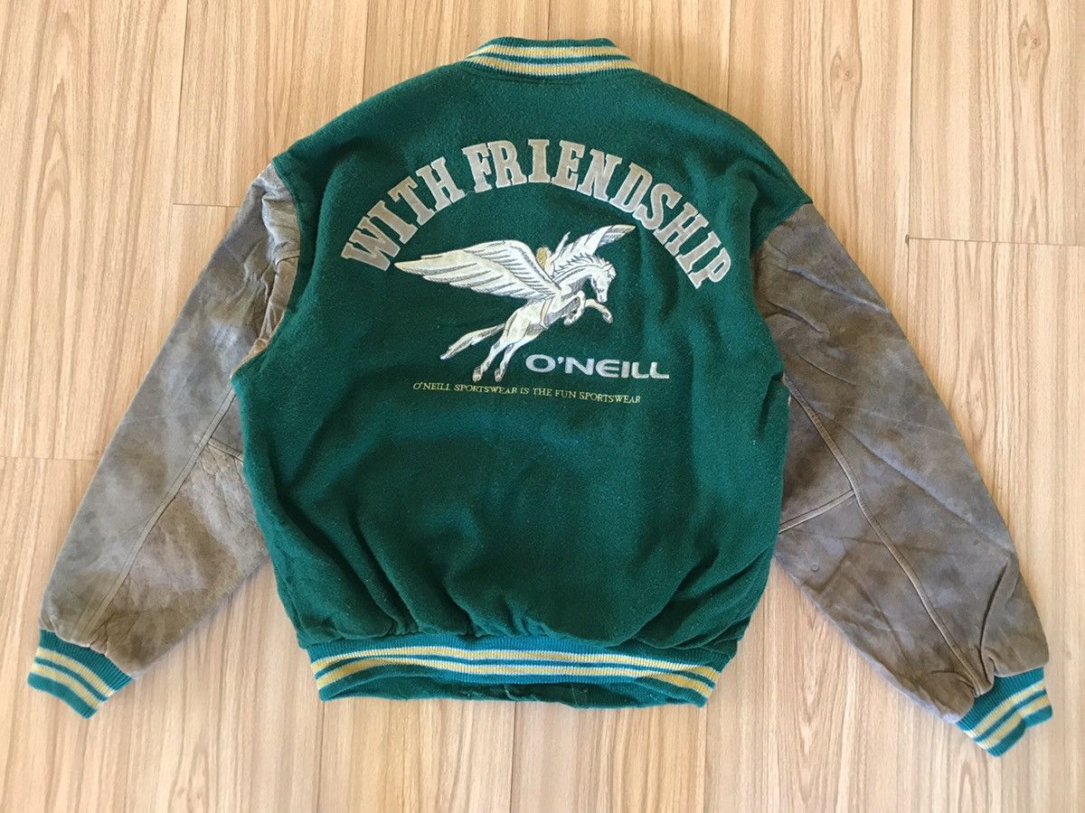 O'Neill 🔥RARE VINTAGE O'NIELL WITH FRIENDSHIP VARSITY BOMBER JACKE Size US L / EU 52-54 / 3 - 1 Thumbnail