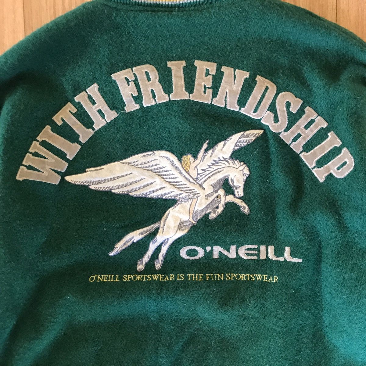 O'Neill 🔥RARE VINTAGE O'NIELL WITH FRIENDSHIP VARSITY BOMBER JACKE Size US L / EU 52-54 / 3 - 14 Thumbnail