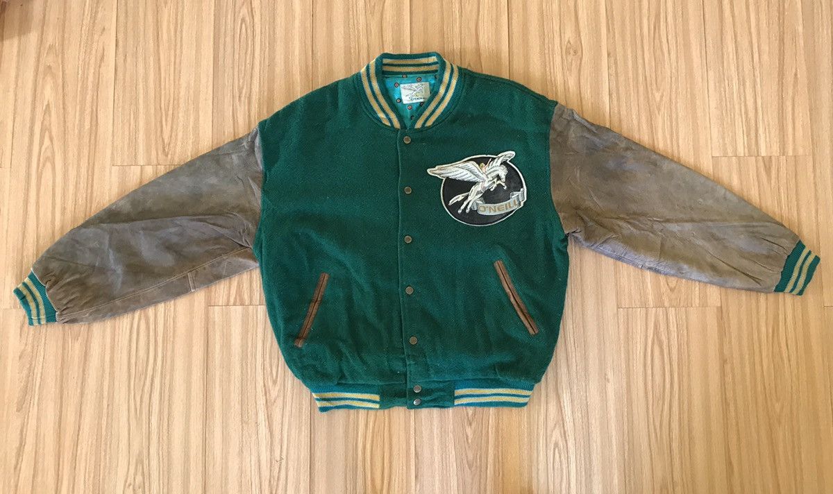 O'Neill 🔥RARE VINTAGE O'NIELL WITH FRIENDSHIP VARSITY BOMBER JACKE Size US L / EU 52-54 / 3 - 7 Thumbnail