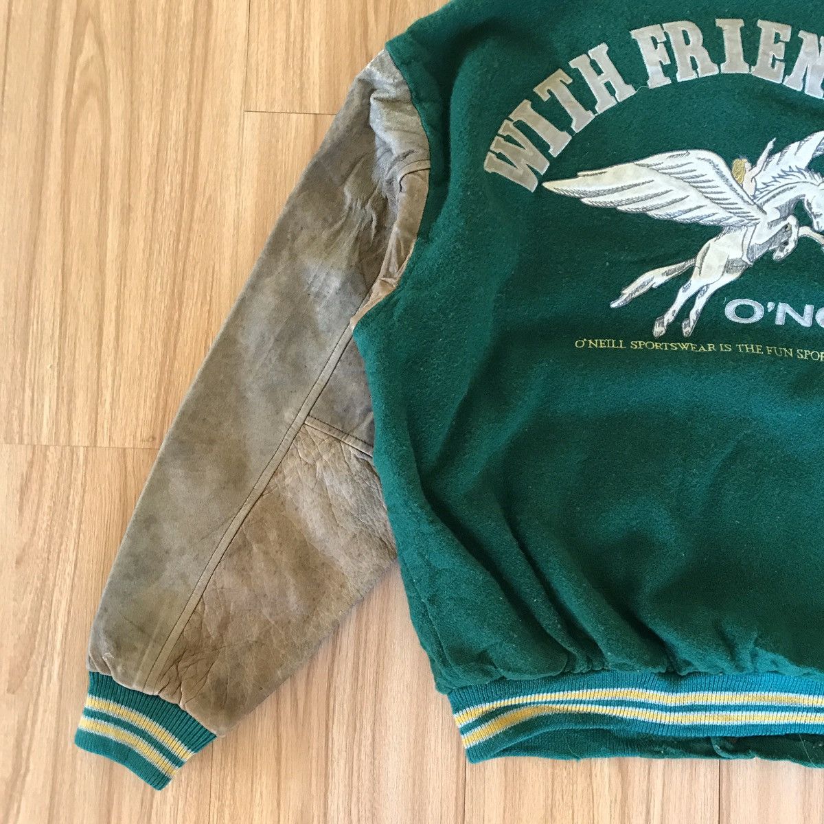 O'Neill 🔥RARE VINTAGE O'NIELL WITH FRIENDSHIP VARSITY BOMBER JACKE Size US L / EU 52-54 / 3 - 12 Thumbnail