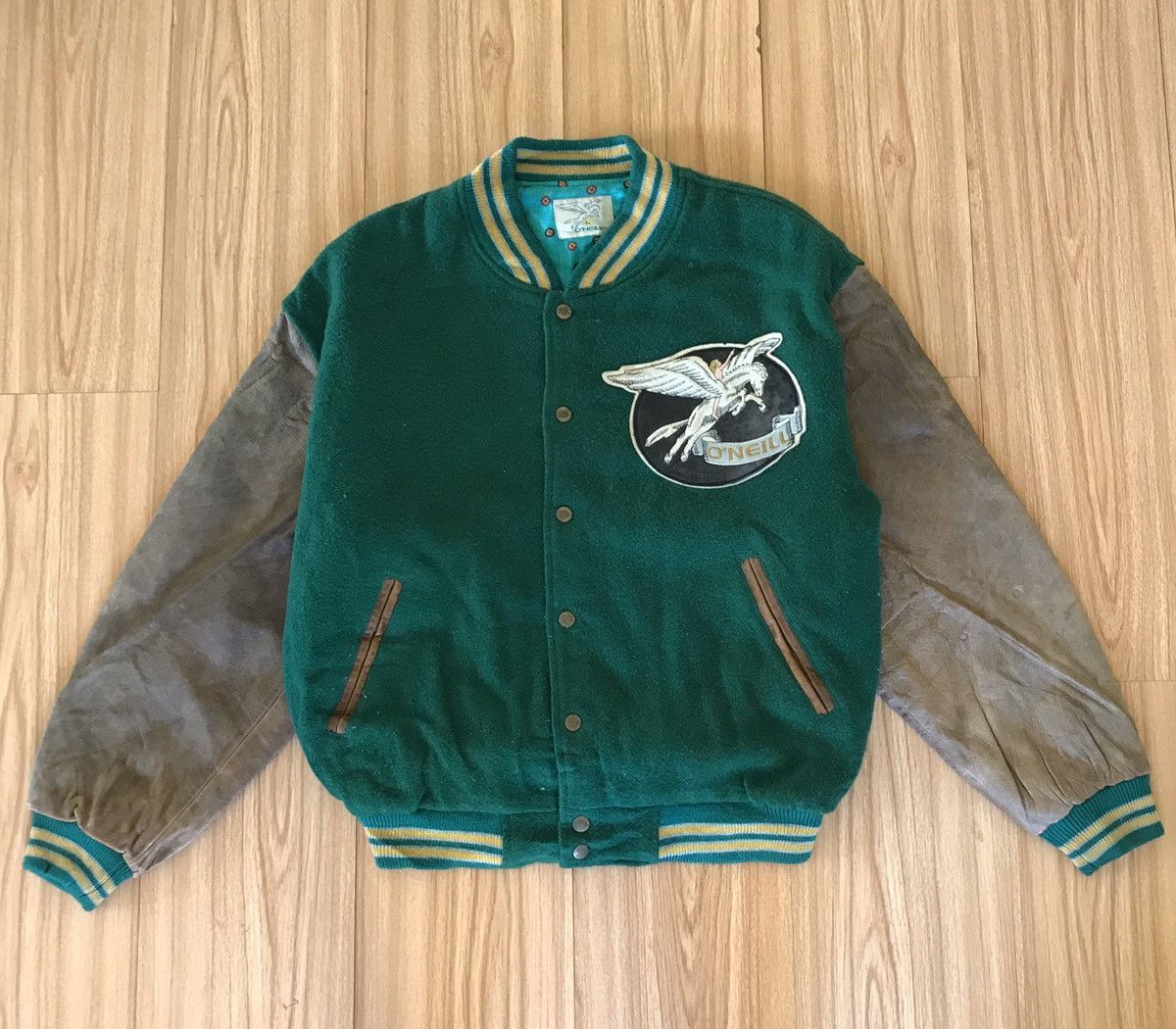 O'Neill 🔥RARE VINTAGE O'NIELL WITH FRIENDSHIP VARSITY BOMBER JACKE Size US L / EU 52-54 / 3 - 5 Thumbnail