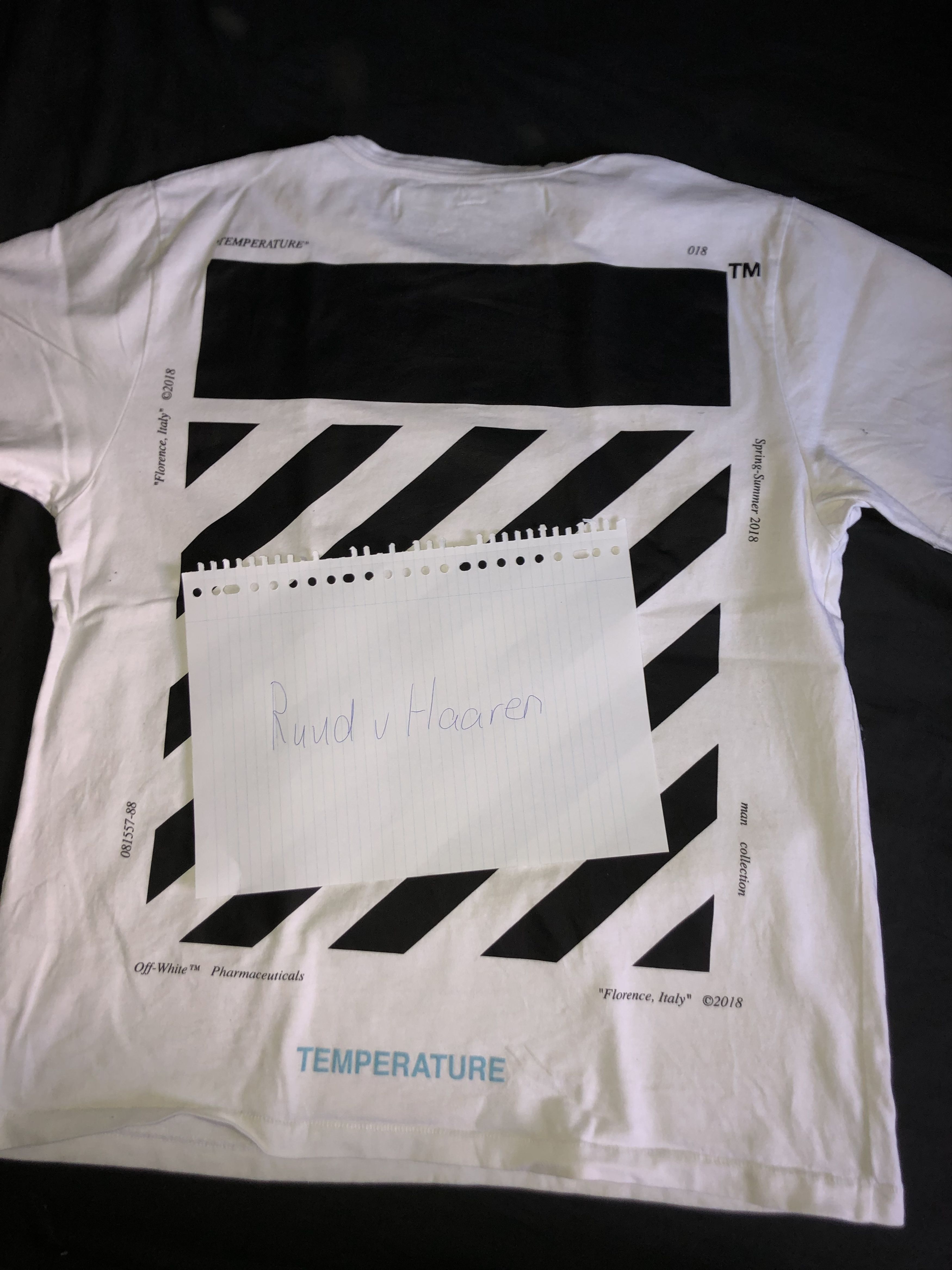 Off white shirt temperature best sale