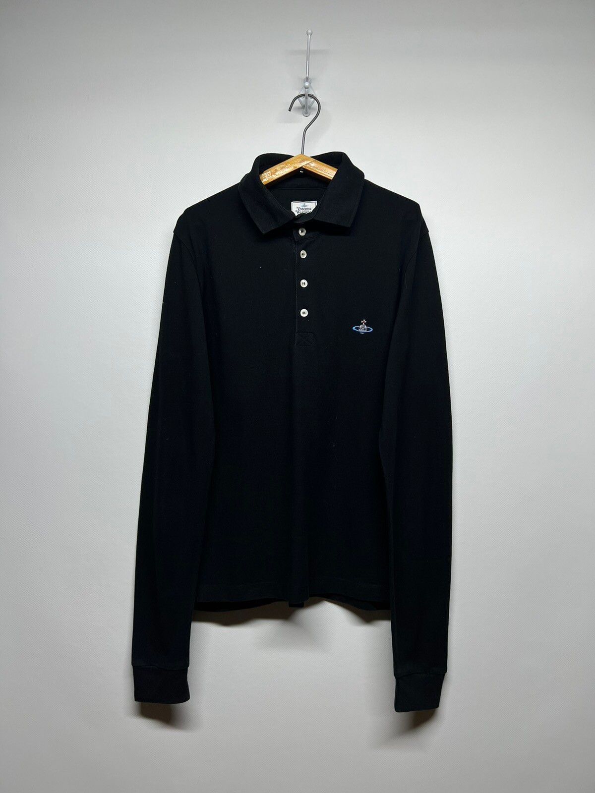 Pre-owned Vivienne Westwood Vintage Y2k  Long Sleeve Polo Shirt In Black