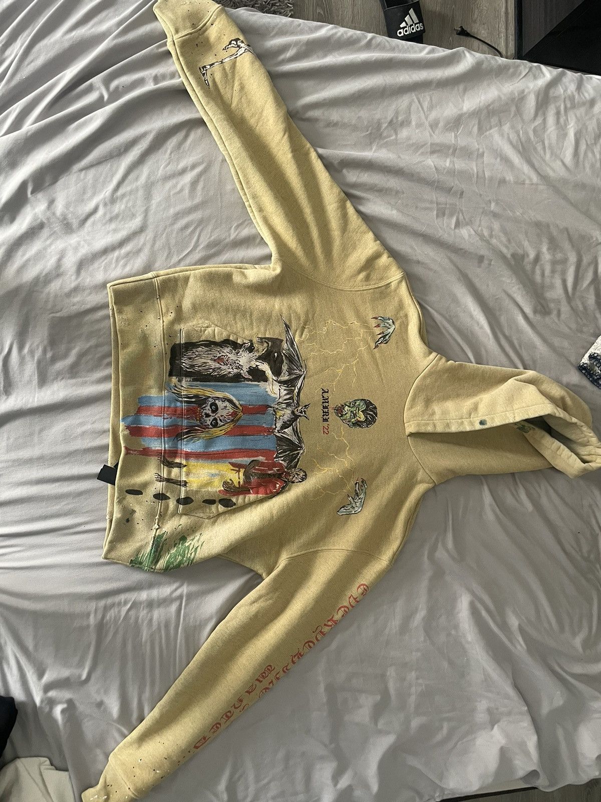 Amiri BLOOD 38' HOODIE SUPIMA COTTON LOOP TERRY HEATHER BIRCH Size US XS / EU 42 / 0 - 2 Thumbnail