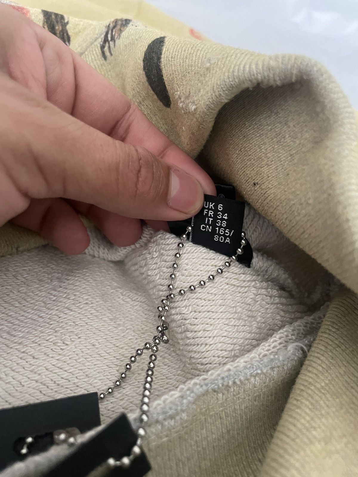 Amiri BLOOD 38' HOODIE SUPIMA COTTON LOOP TERRY HEATHER BIRCH Size US XS / EU 42 / 0 - 5 Thumbnail