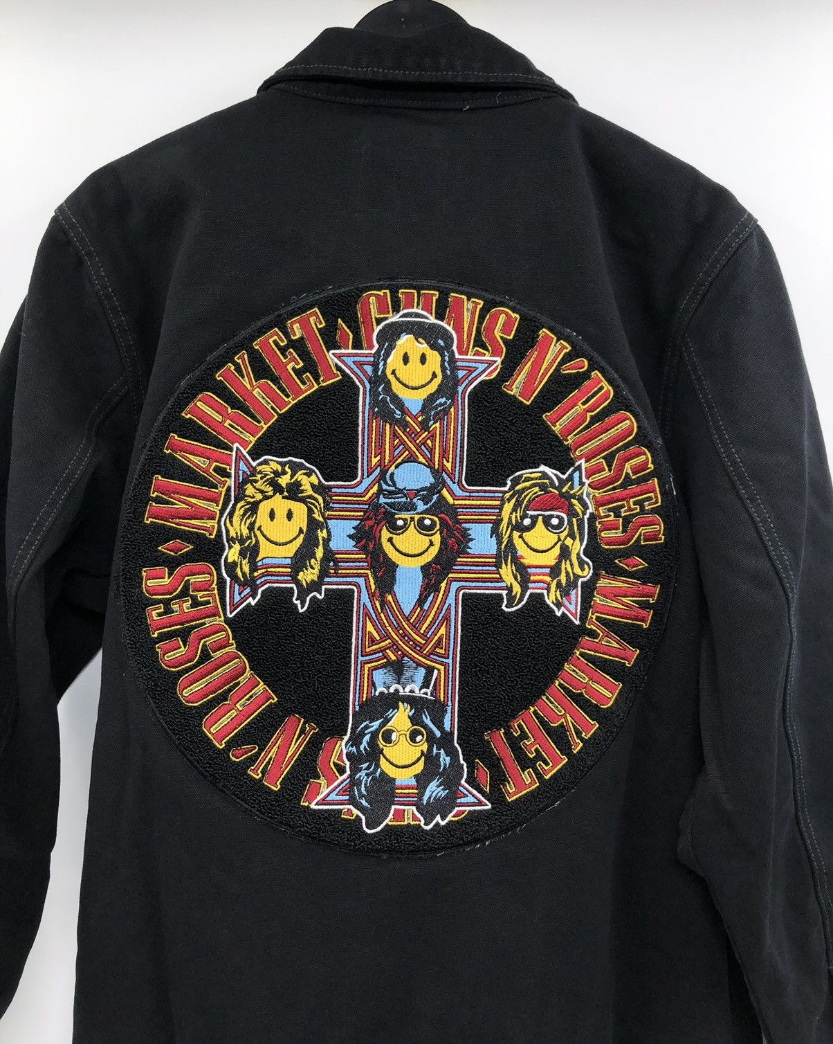 Other Market Guns N’ Roses Smiley Cross Album Black Canvas Jacket Size US XL / EU 56 / 4 - 8 Thumbnail
