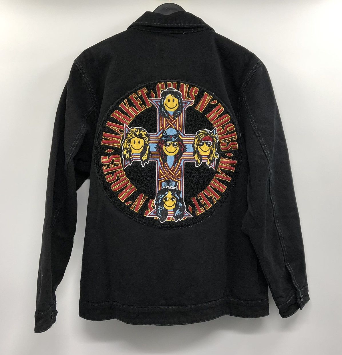 Other Market Guns N’ Roses Smiley Cross Album Black Canvas Jacket Size US XL / EU 56 / 4 - 1 Thumbnail