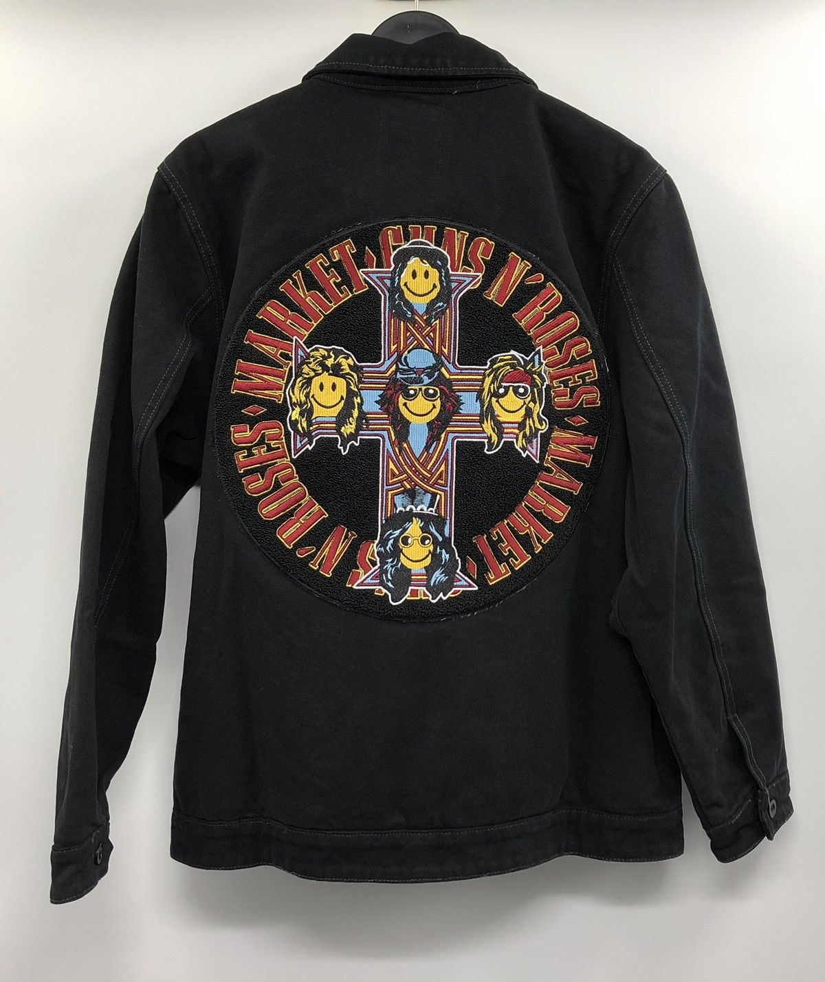 Other Market Guns N’ Roses Smiley Cross Album Black Canvas Jacket Size US XL / EU 56 / 4 - 11 Thumbnail