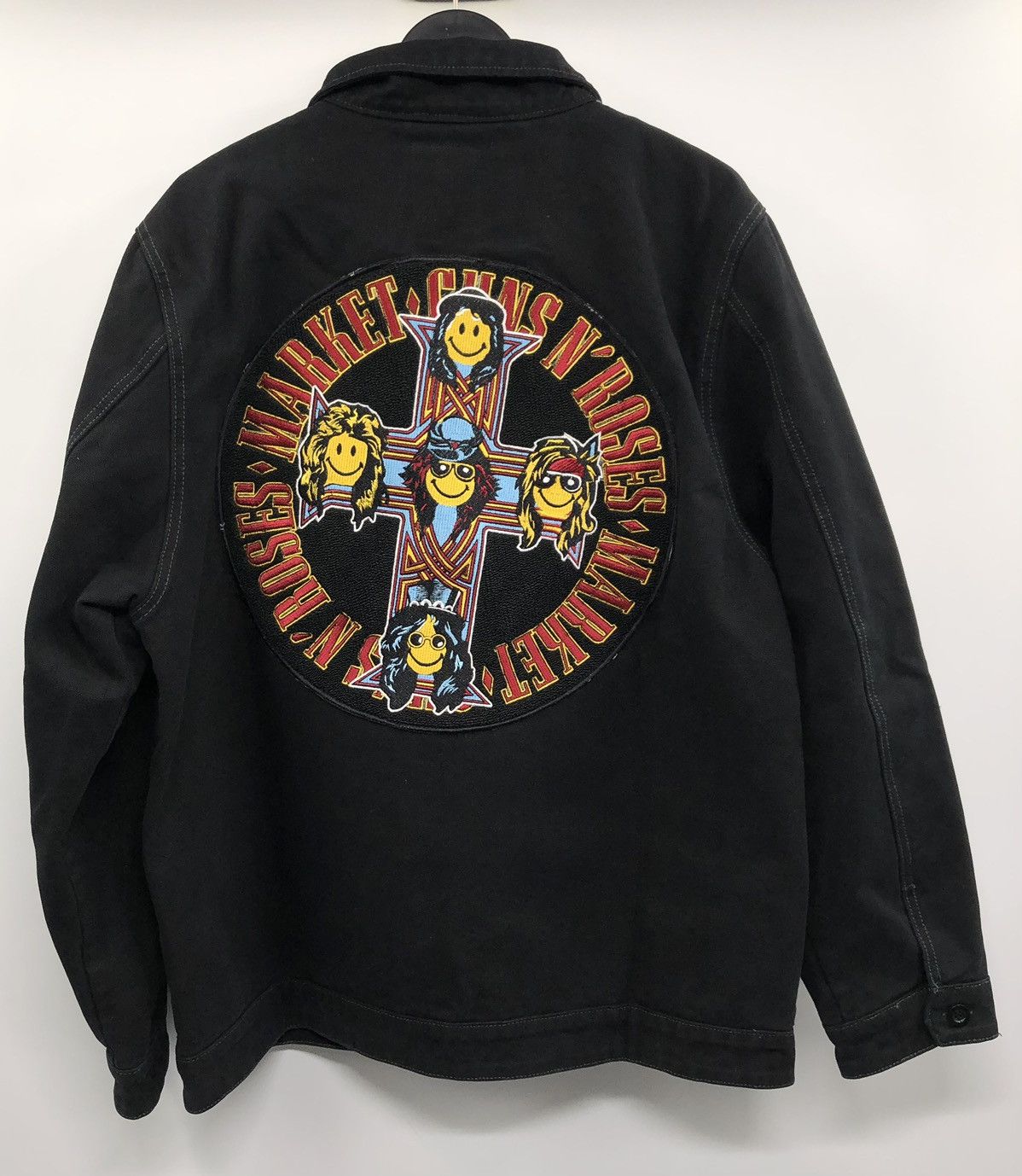 Other Market Guns N’ Roses Smiley Cross Album Black Canvas Jacket Size US XXL / EU 58 / 5 - 10 Thumbnail