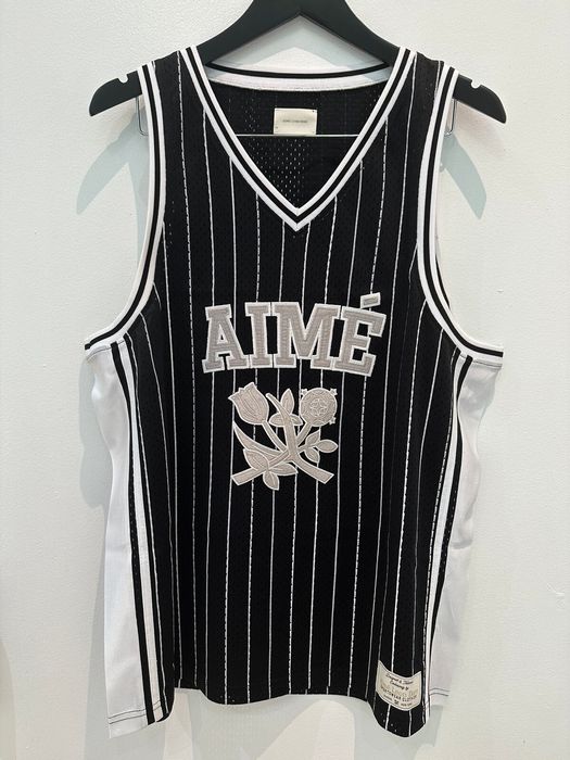 Aime Leon Dore Aime Leon Dore Striped Basketball Jersey - Black