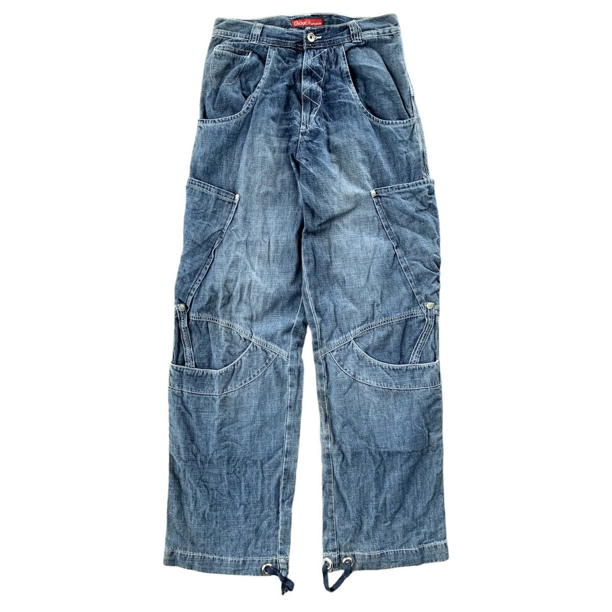 image of 20471120 x Archival Clothing Vintage Oxygen Jeans Baggy Bondage Cargo Multi Pocket Pants in Denim (