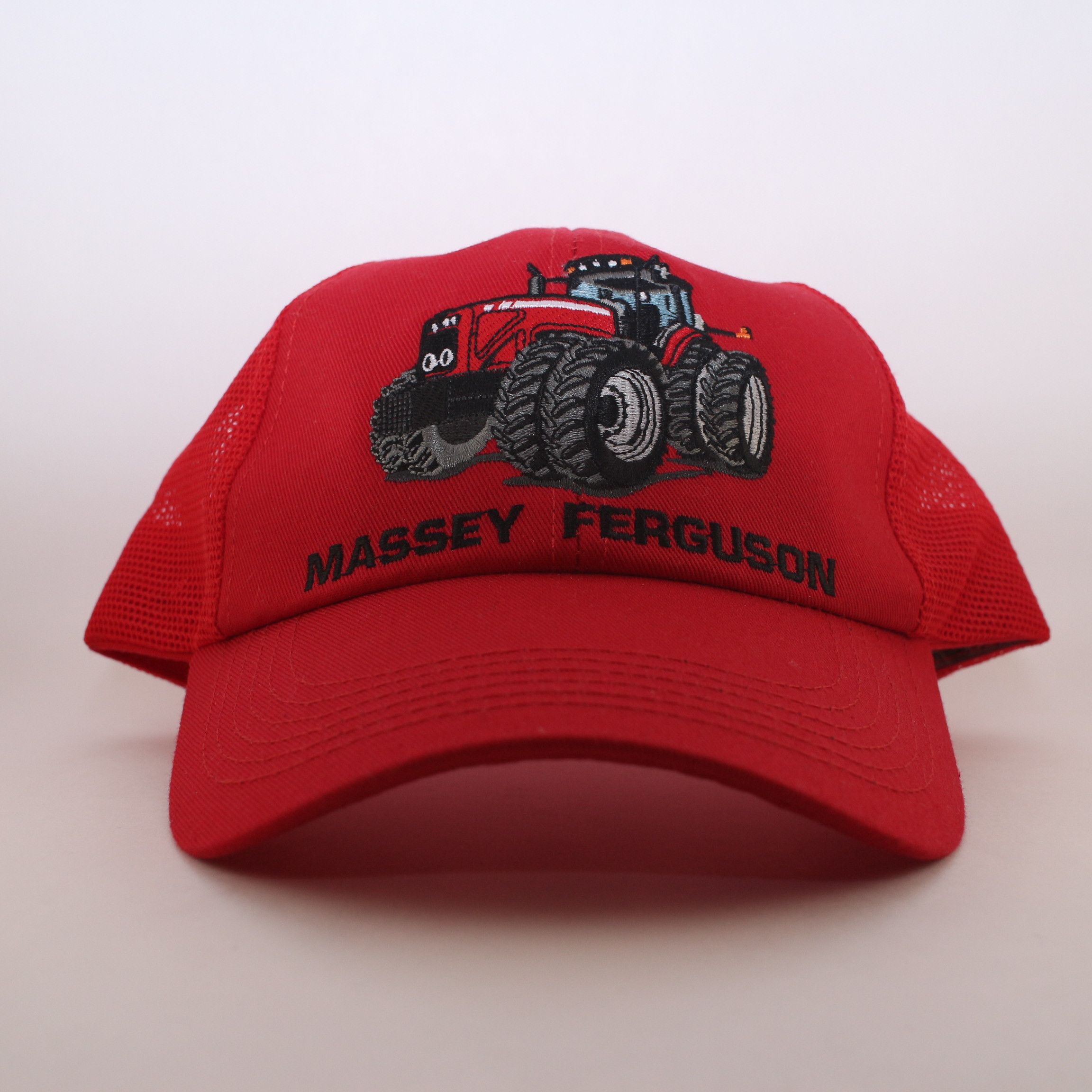 Vintage Massey-Ferguson Tractor Dealer Red Mesh Trucker Snapback Hat ...