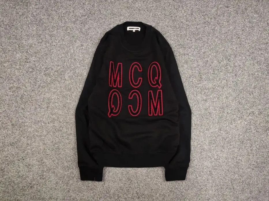 Alexander McQueen Alexander Mcqueen McQ Velvet logo crewneck Black