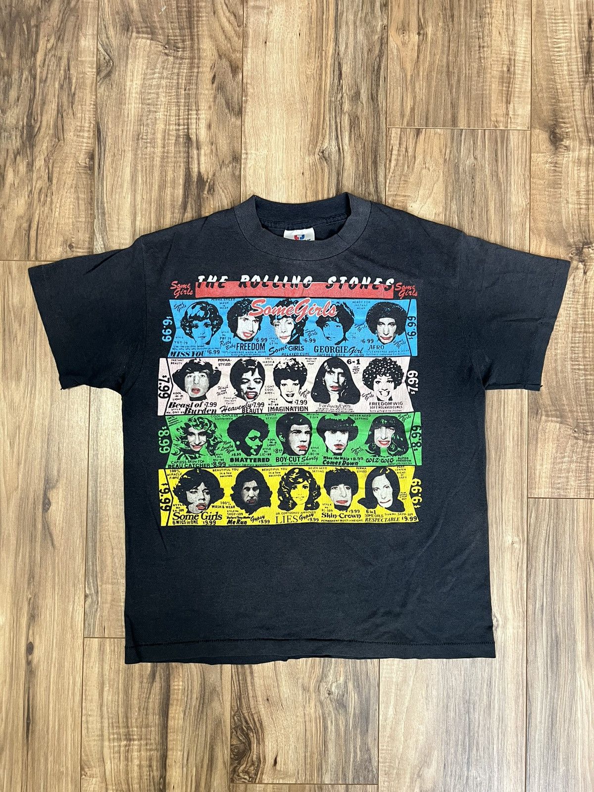 image of Band Tees x Vintage Rolling Stones Some Girls Vintage Shirt in Black, Men's (Size Small)