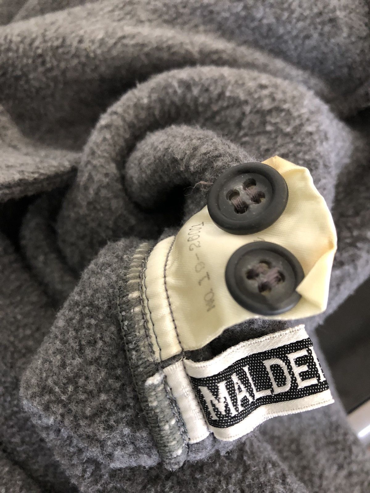 Beams Japan Vintage Beams Grey Bulky Malden Mills Fleece Button Shirt Size US M / EU 48-50 / 2 - 9 Thumbnail