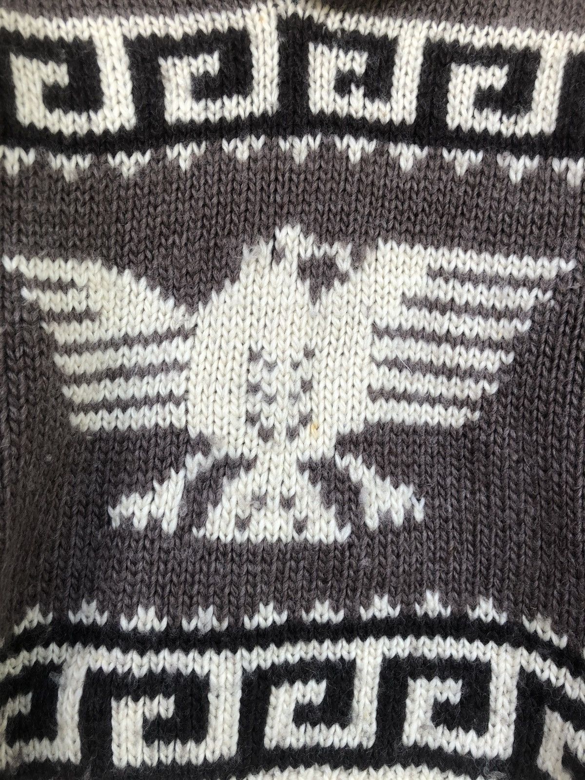 Vintage 60s Thunder Bird Junya Navajo Thick Wool Cowichan Knitwear Size US M / EU 48-50 / 2 - 2 Thumbnail