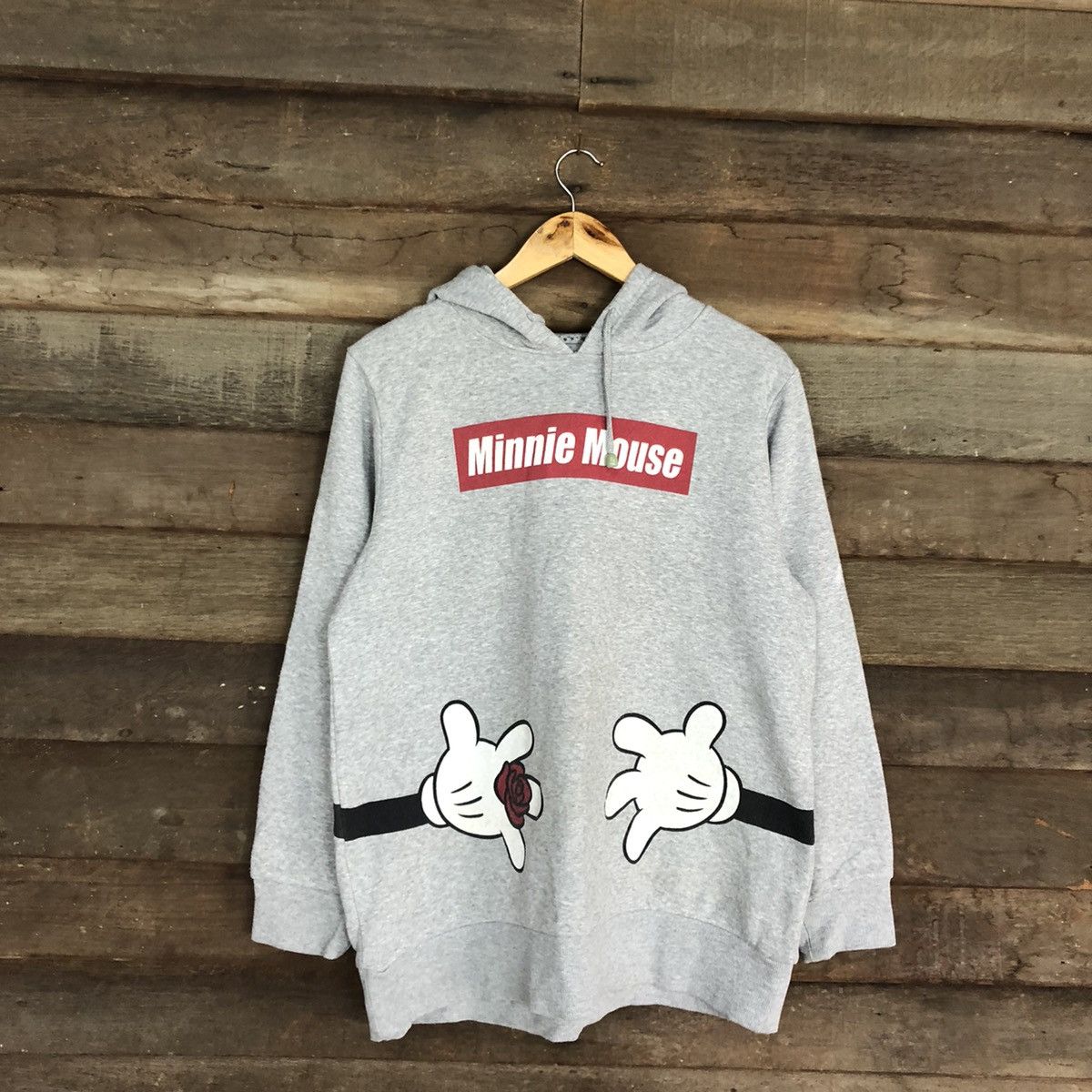 Disney Minnie Mouse hug vintage Grey Sweatshirt #412B Size US XL / EU 56 / 4 - 3 Thumbnail