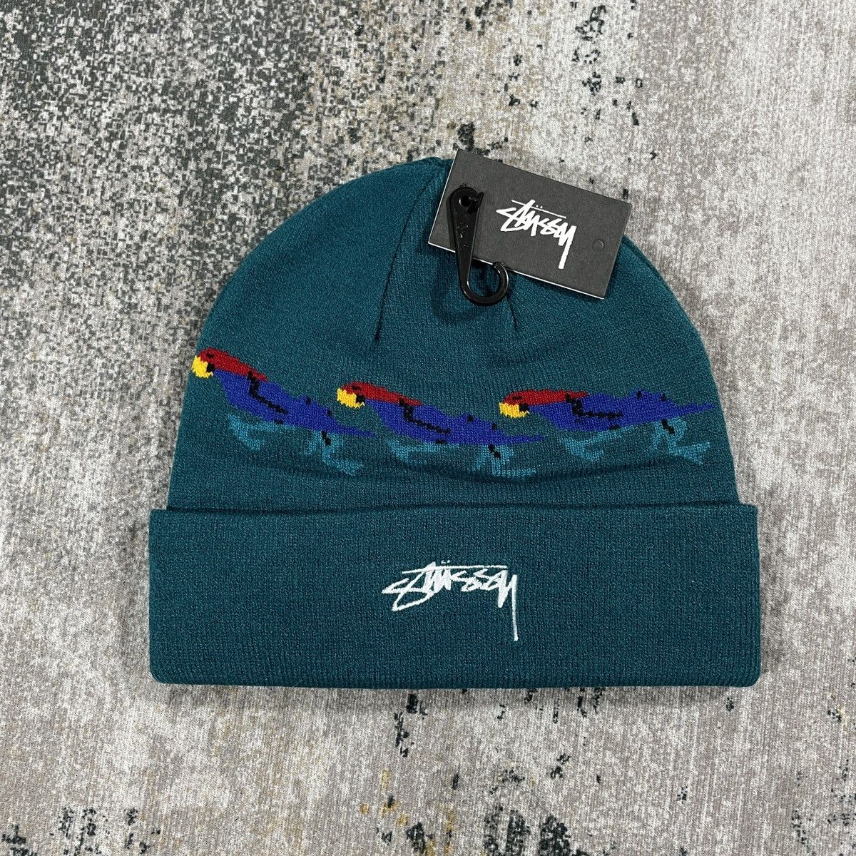 Vintage Stussy Beanie Cuff Parrot Teal Size ONE SIZE - 1 Thumbnail