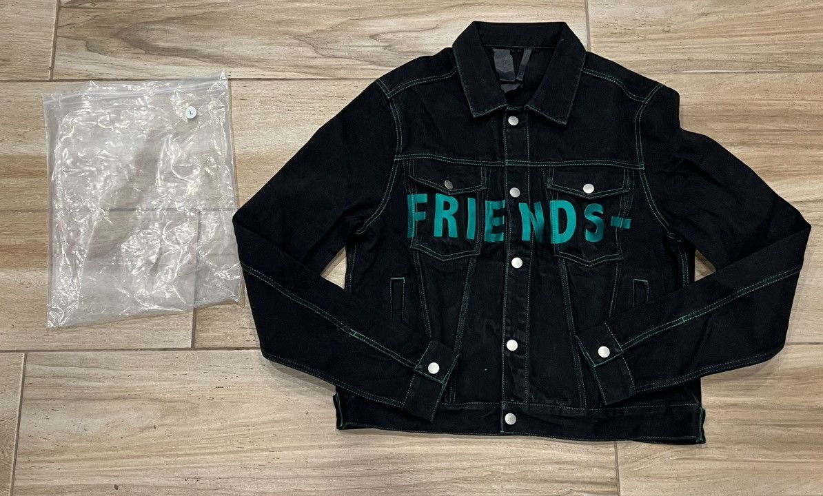 Vlone *BRAND NEW* VLONE FRIENDS Black/Green Denim Jacket Size L