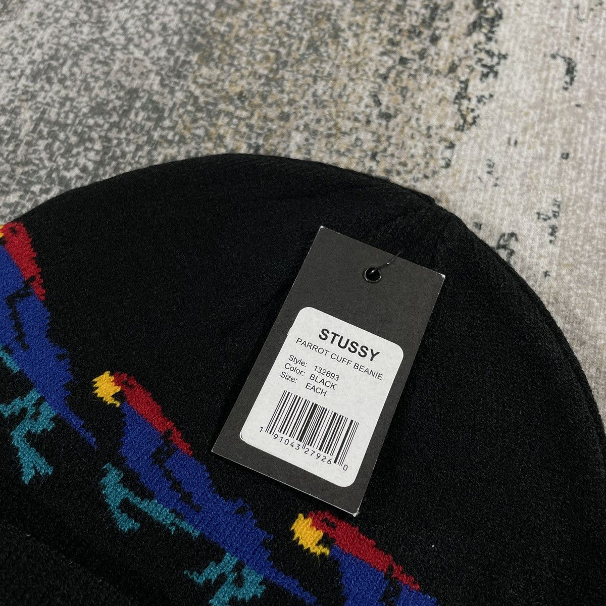 Stussy PARROTS BEANIE HAT // BLACK Size ONE SIZE - 2 Thumbnail