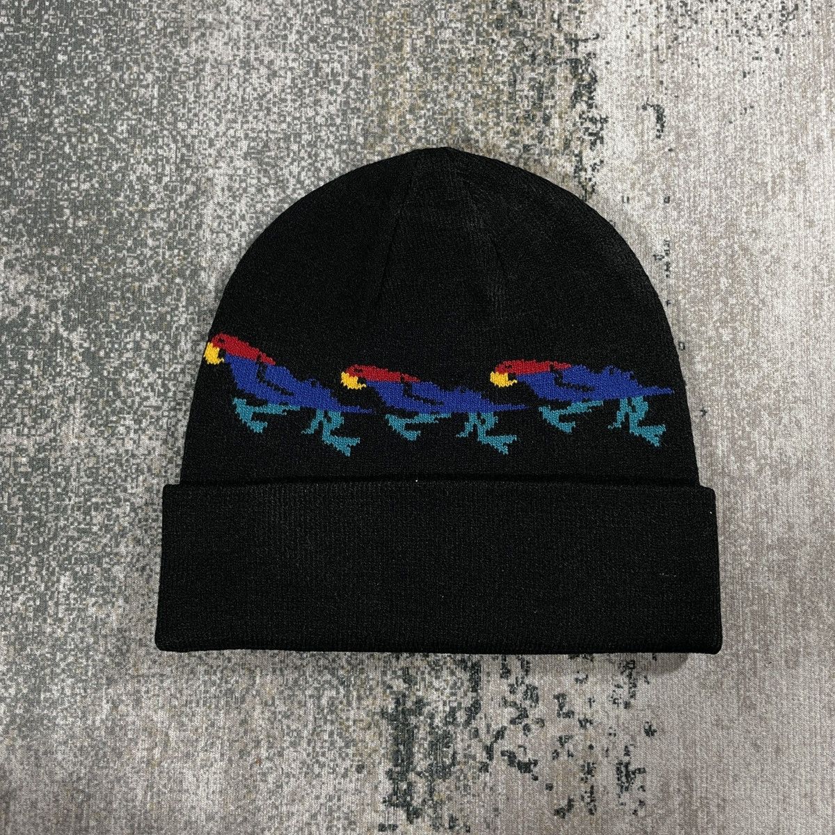 Stussy PARROTS BEANIE HAT // BLACK Size ONE SIZE - 3 Thumbnail