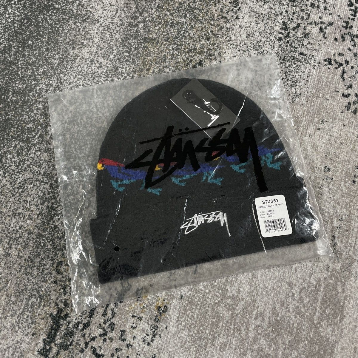Stussy PARROTS BEANIE HAT // BLACK Size ONE SIZE - 5 Thumbnail