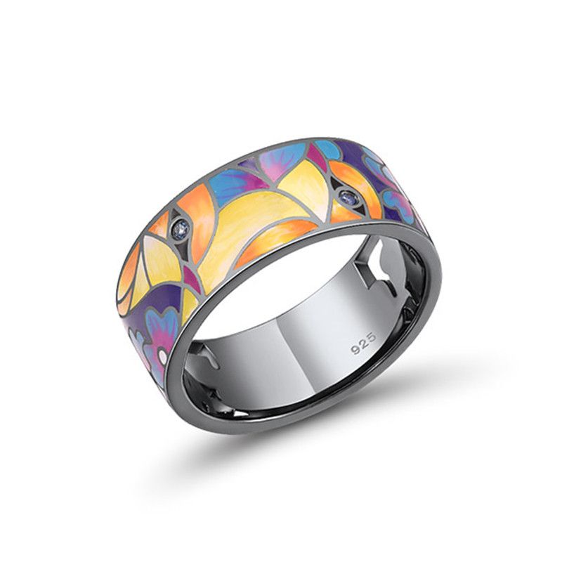 Jewelry Enamel Cute Bird Ring Size ONE SIZE - 1 Thumbnail