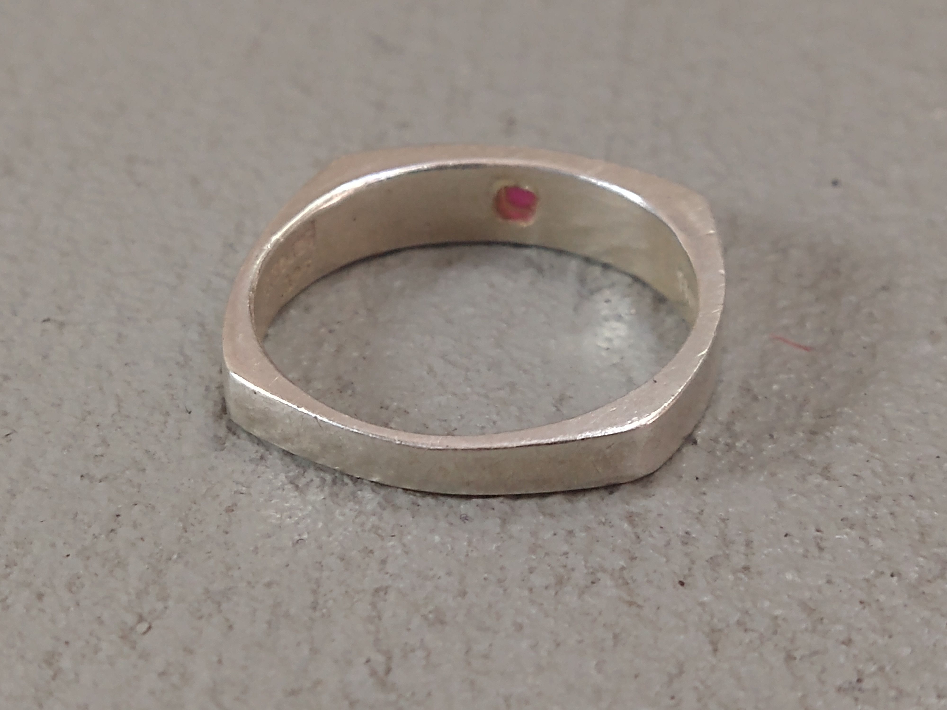 Jewelry Sterling Silver Ring Lab Ruby Size 11.25 Black Enamel Size ONE SIZE - 6 Thumbnail