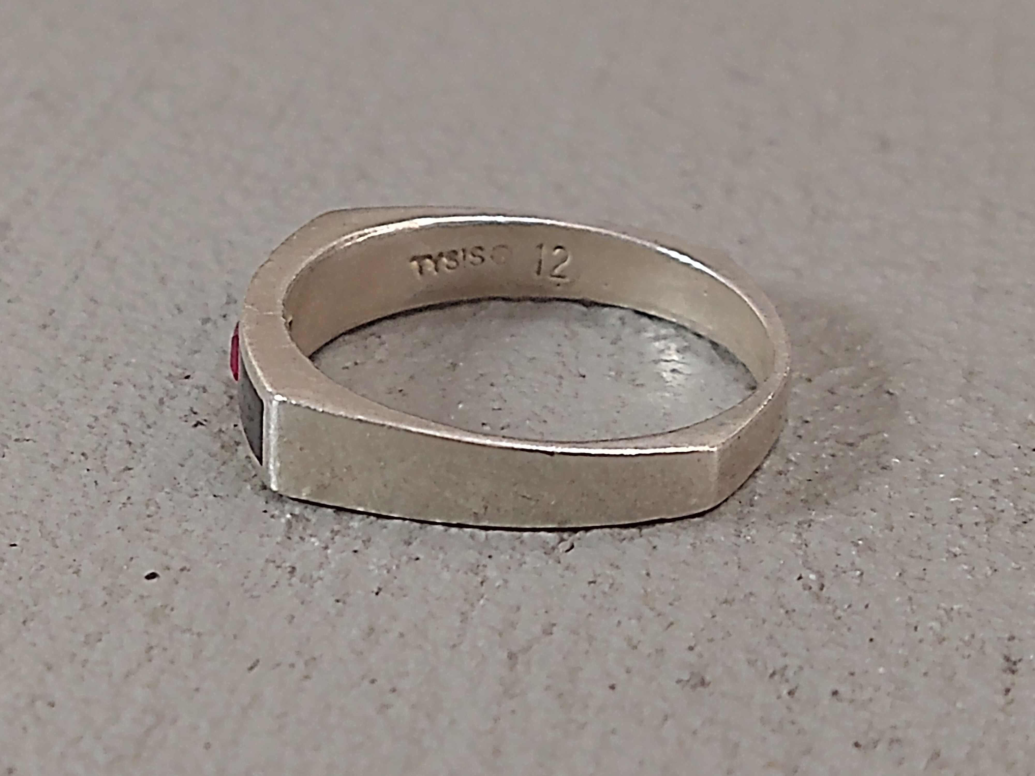 Jewelry Sterling Silver Ring Lab Ruby Size 11.25 Black Enamel Size ONE SIZE - 4 Thumbnail
