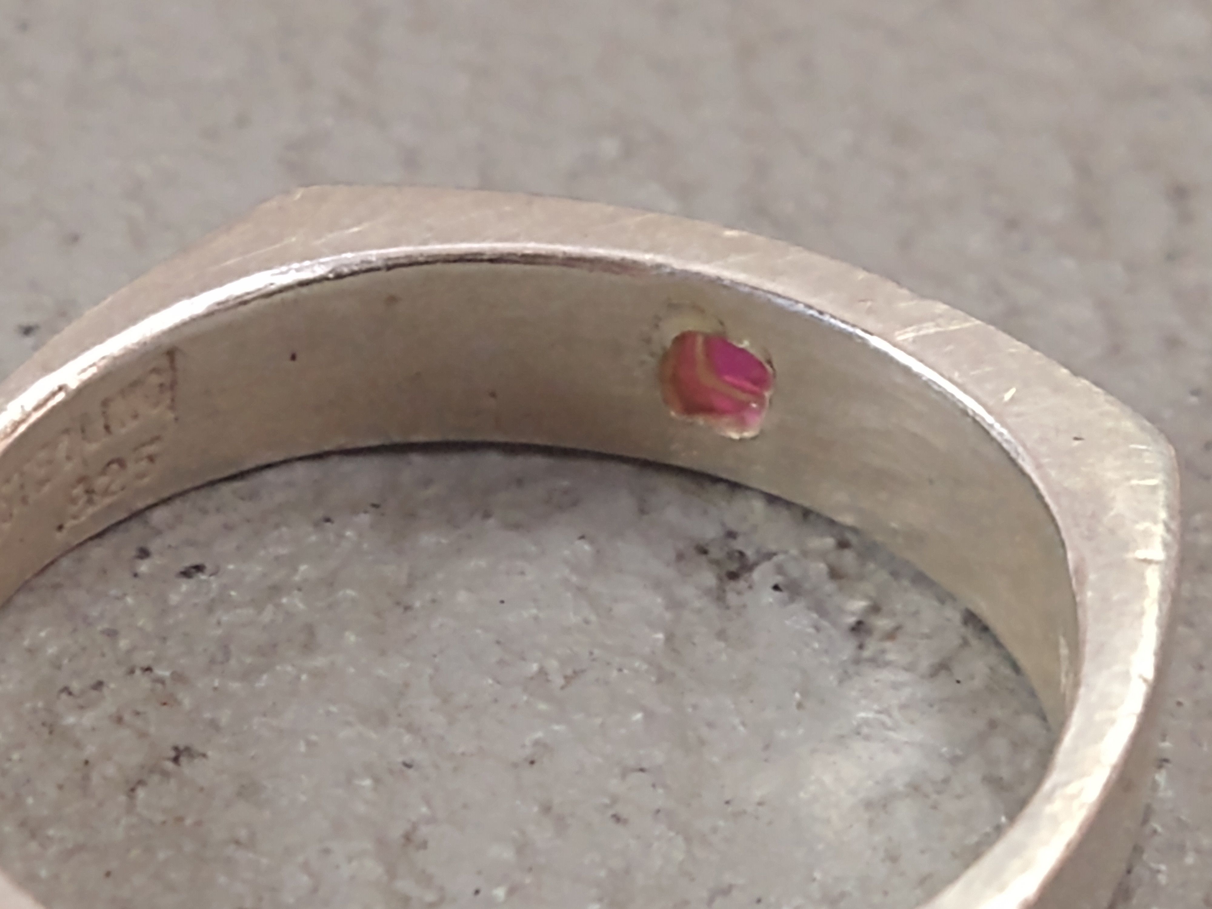 Jewelry Sterling Silver Ring Lab Ruby Size 11.25 Black Enamel Size ONE SIZE - 10 Thumbnail