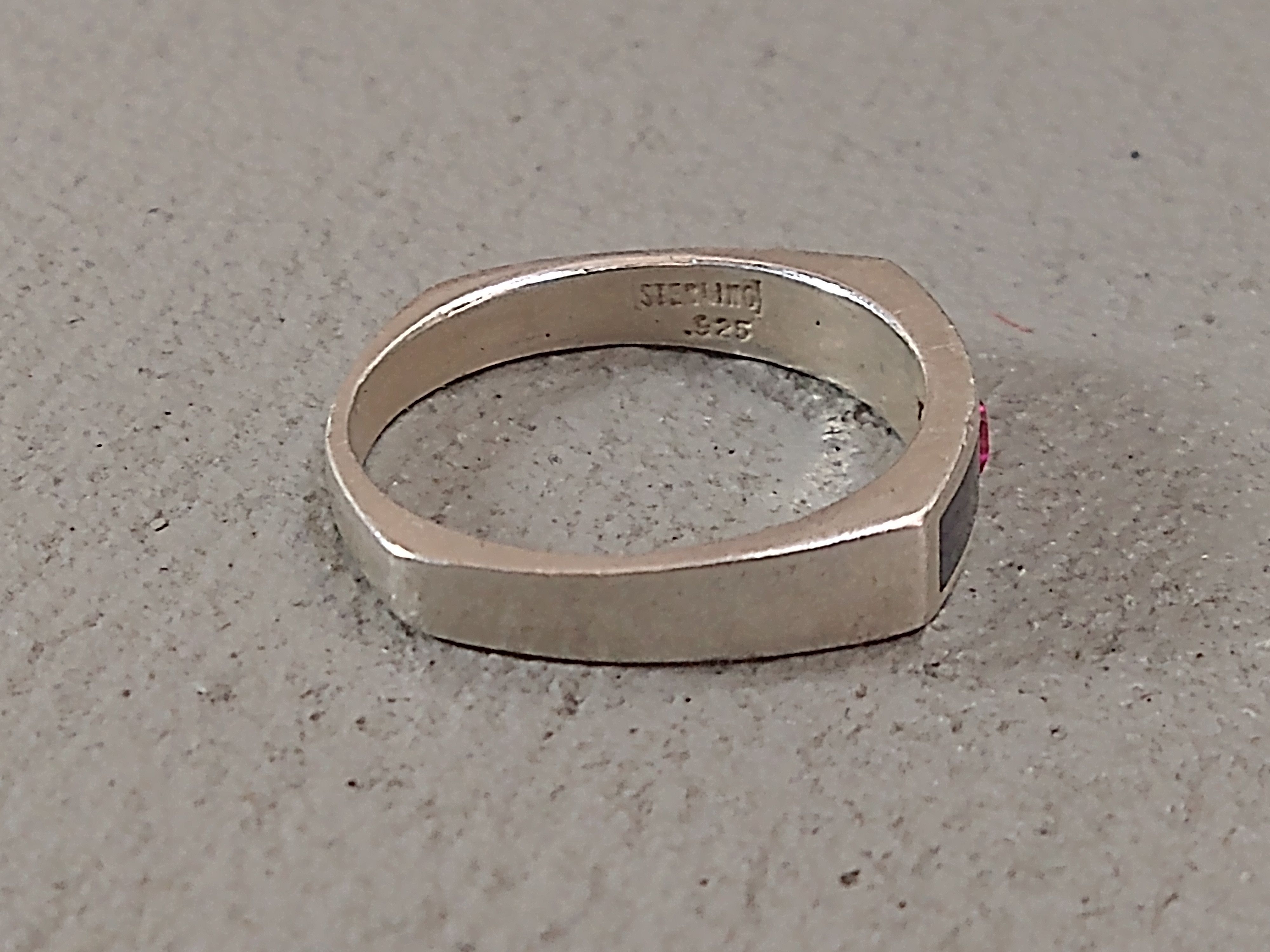 Jewelry Sterling Silver Ring Lab Ruby Size 11.25 Black Enamel Size ONE SIZE - 5 Thumbnail