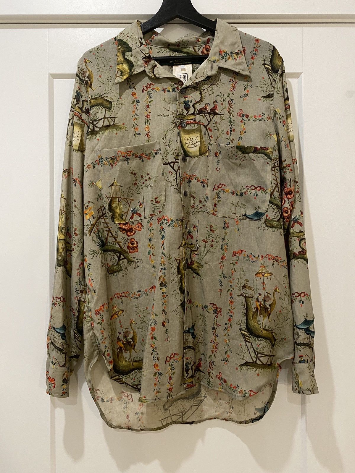 image of Paul Harnden Shoemakers 22Aw Wool Printed Shirt in Brown, Men's (Size Large)