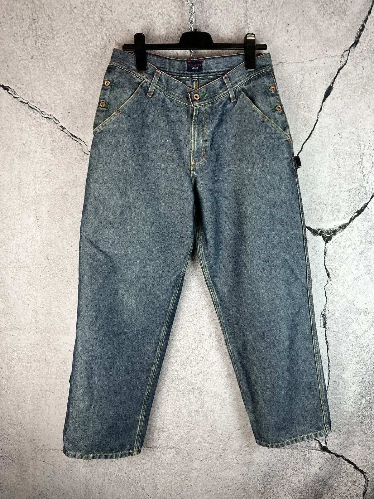 Tommy Hilfiger Vintage Tommy Jeans baggy Cargo denim pants Size US 34 / EU 50 - 2 Thumbnail