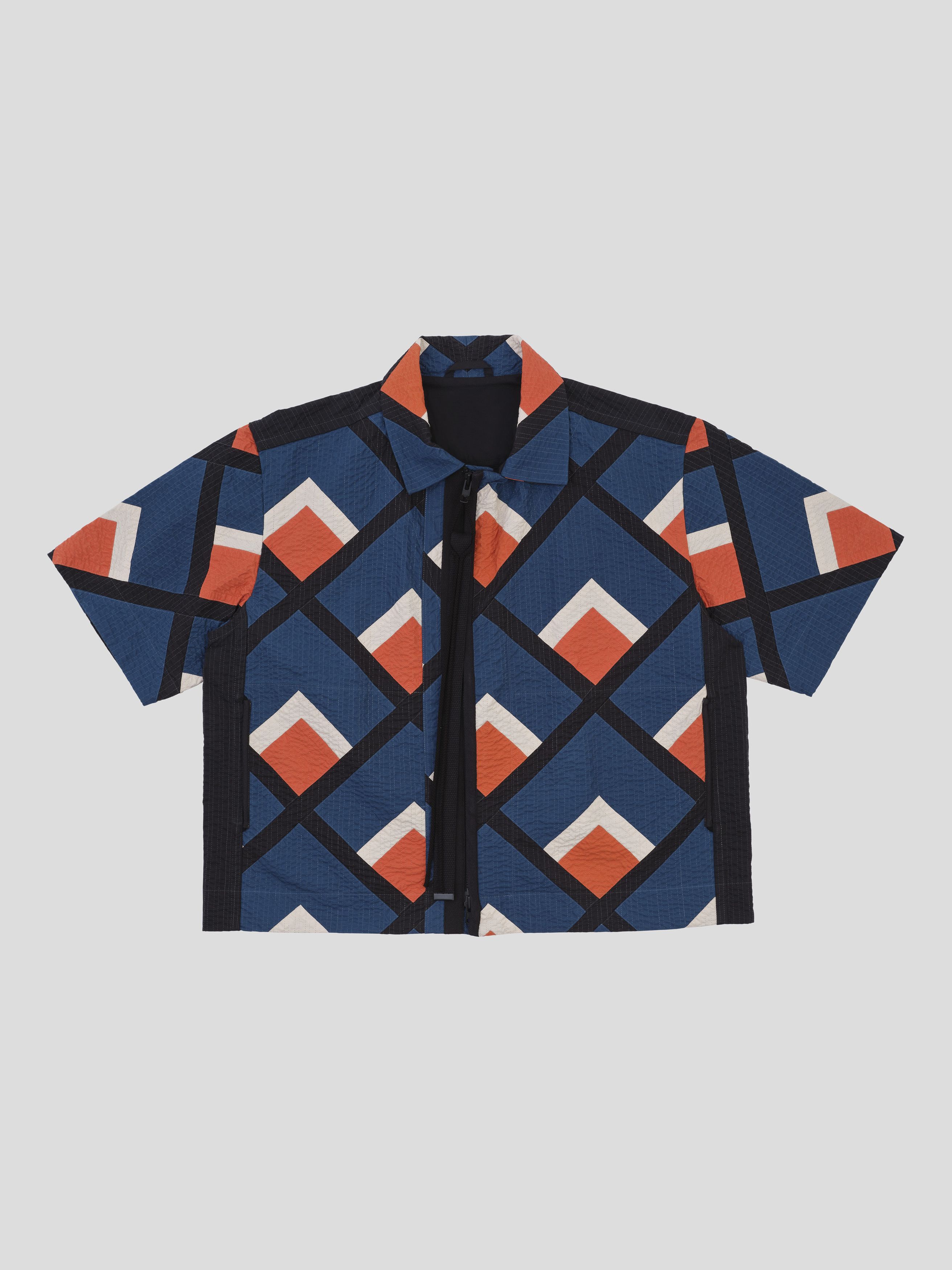 SS18 diamond line stitched holiday shirt jacket