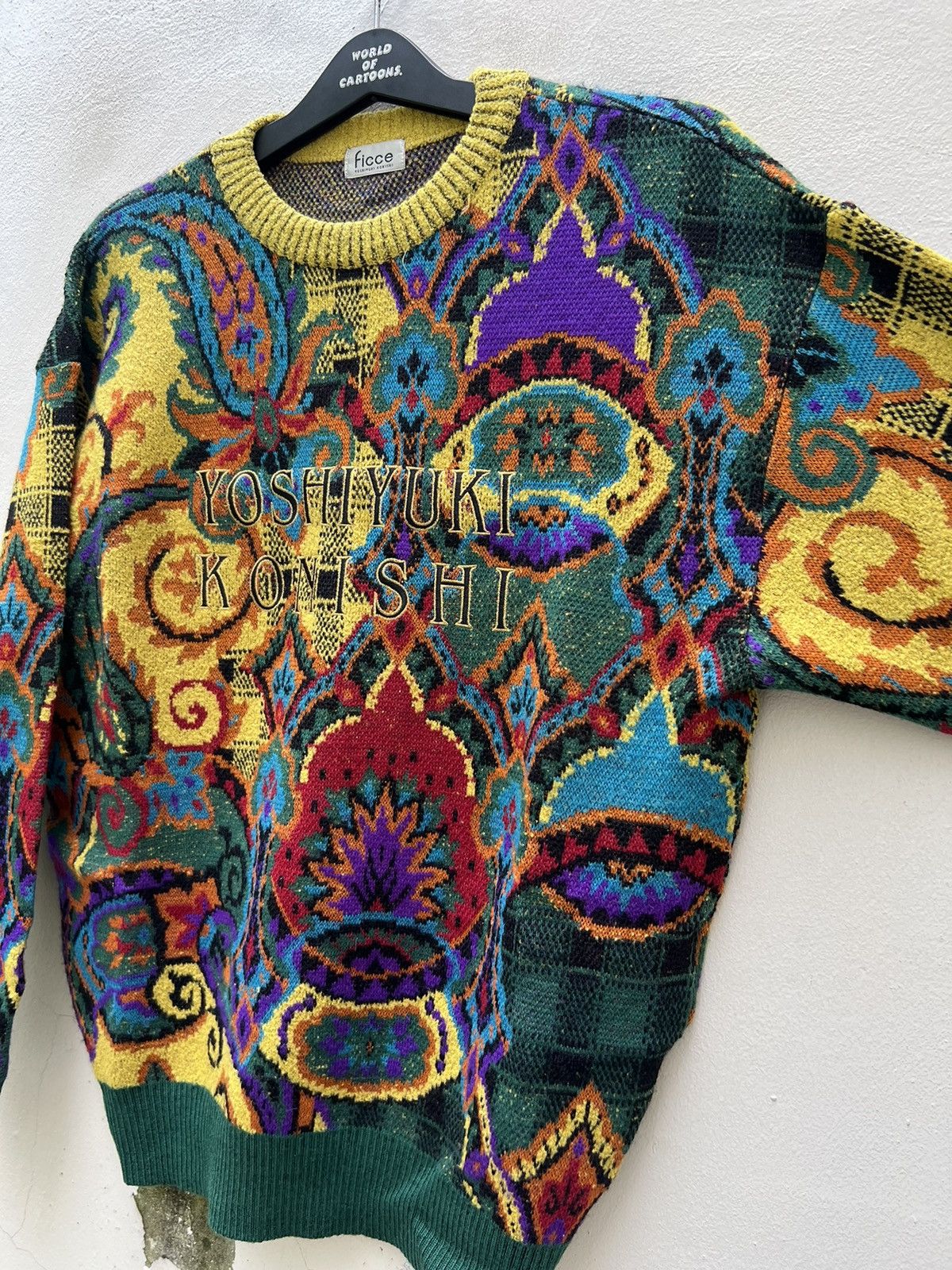 Vintage × Yoshiyuki Konishi Vintage Yoshiyuki Konishi Japan Psychedelic Wool Knitwear Size US L / EU 52-54 / 3 - 9 Thumbnail