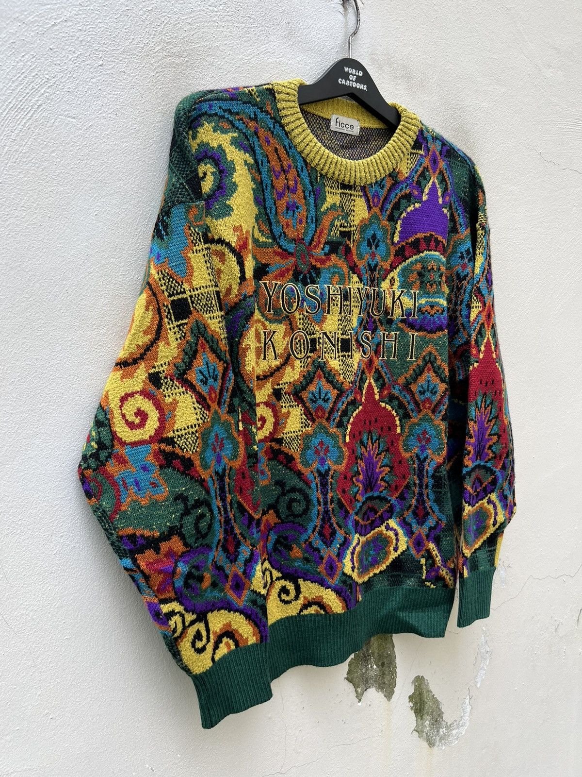 Vintage × Yoshiyuki Konishi Vintage Yoshiyuki Konishi Japan Psychedelic Wool Knitwear Size US L / EU 52-54 / 3 - 6 Thumbnail