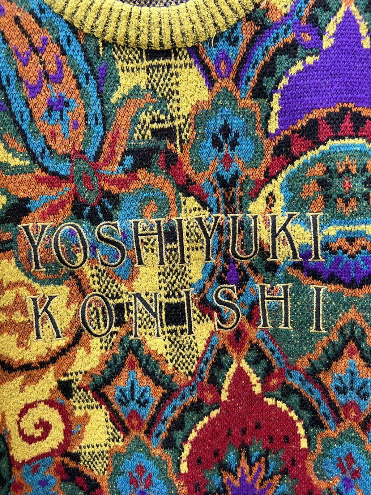 Vintage × Yoshiyuki Konishi Vintage Yoshiyuki Konishi Japan Psychedelic Wool Knitwear Size US L / EU 52-54 / 3 - 3 Thumbnail